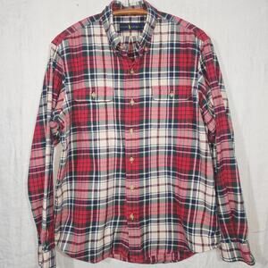 RALPH LAUREN sz L Men’s Plaid Cotton Button Down Shirt